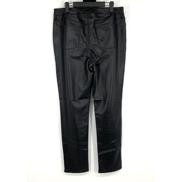 Chicos Pants Faux Leather Black Slim Fit Ponte Soft - Picture 7 of 11